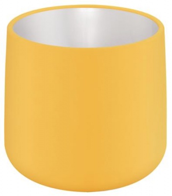 Kaspó, kerámia, kerek, 13 cm, LEITZ, "Cosy", melegsárga