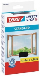 Szúnyogháló, ablakra, tépőzáras, 1,1 x 1,3 m, TESA, antracit