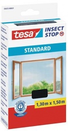 Szúnyogháló, ablakra, tépőzáras, 1,3 x 1,5 m, TESA, antracit