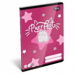 Füzet, tűzött, A5, kockás, 32 lap, LIZZYSULI, "Kit tok Stars Purrfect", "27-32"